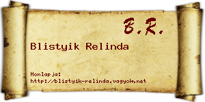 Blistyik Relinda névjegykártya